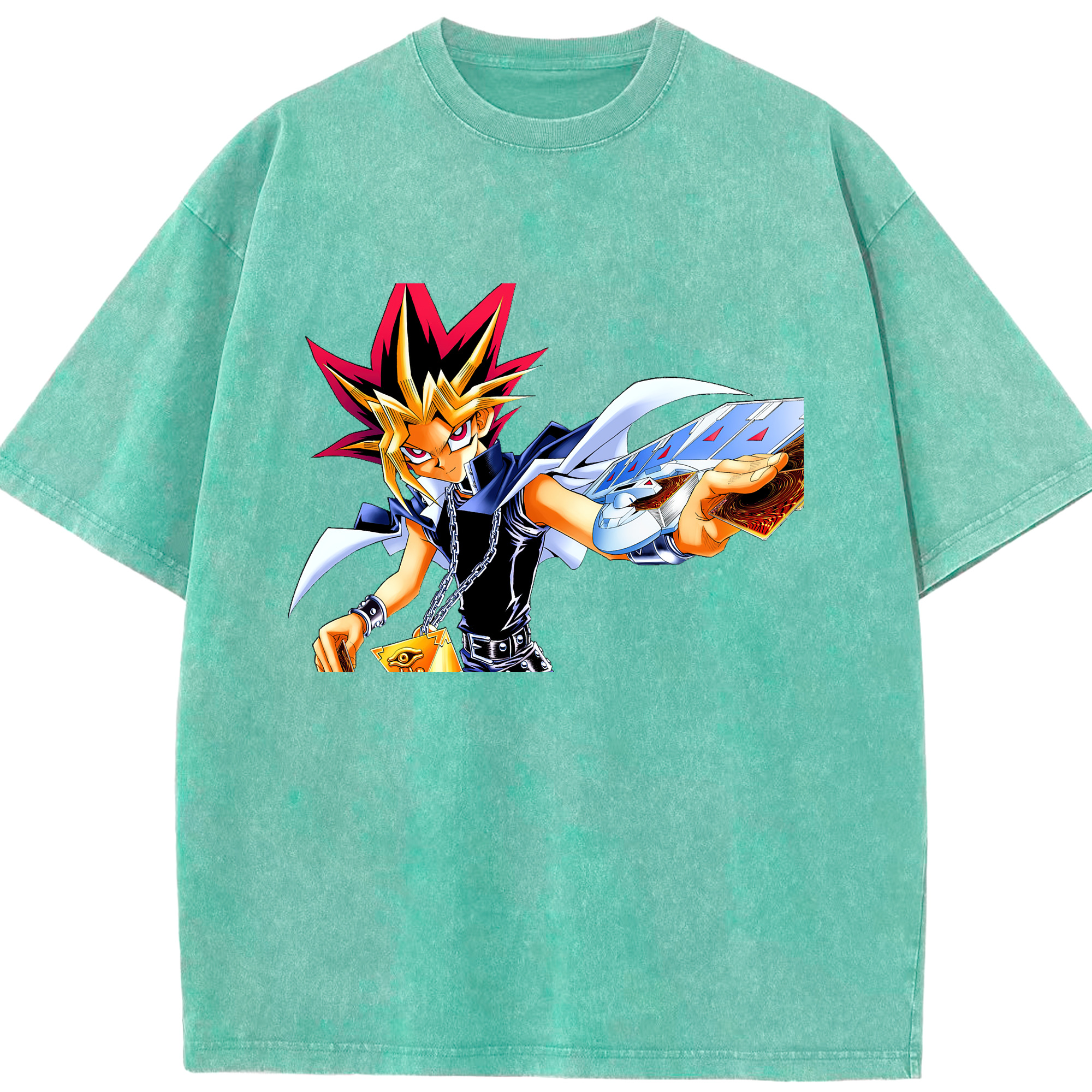 （画像用） 遊☆戯☆王 Yu-Gi-Oh! 綿100% ヴィンテージ風 半袖Tシャツ（フロントプリント）
